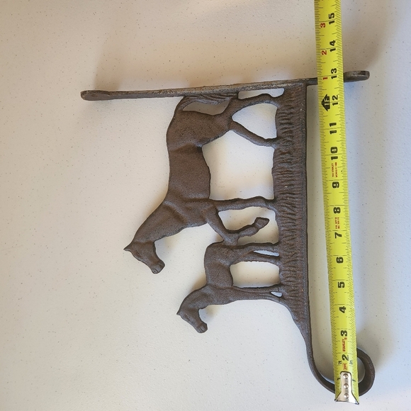 Vintage Heavy Cast Iron Rustic Sign Plant Hanger Wall Decor Equestrian Farmhouse - Picture 6 of 7